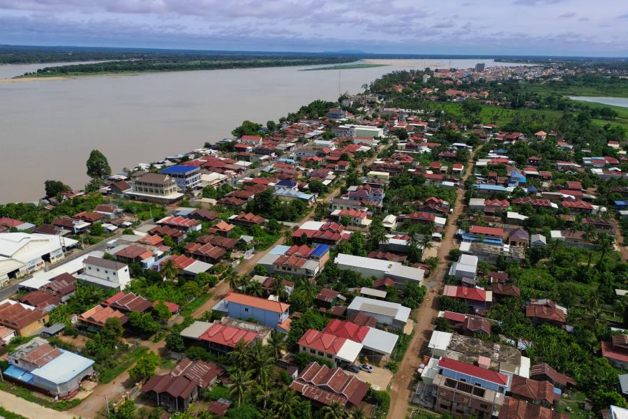 Begin your travel day with Kratie’s serene ambiance